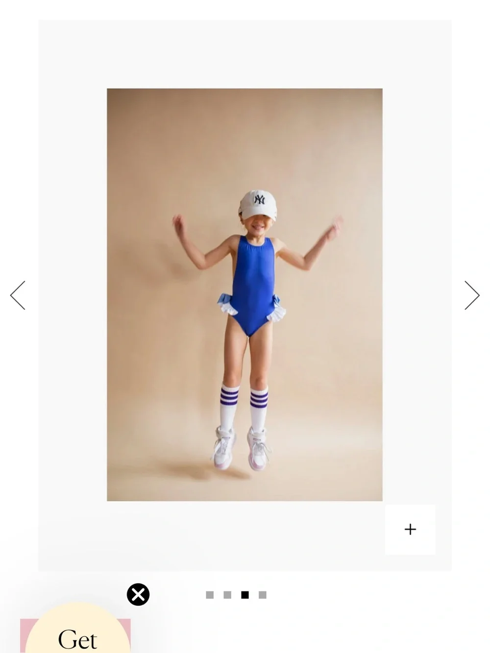 Carpe Summer Royal Blue One-Piece Swimsuit with Cream Ruffle & Light Blue Bow